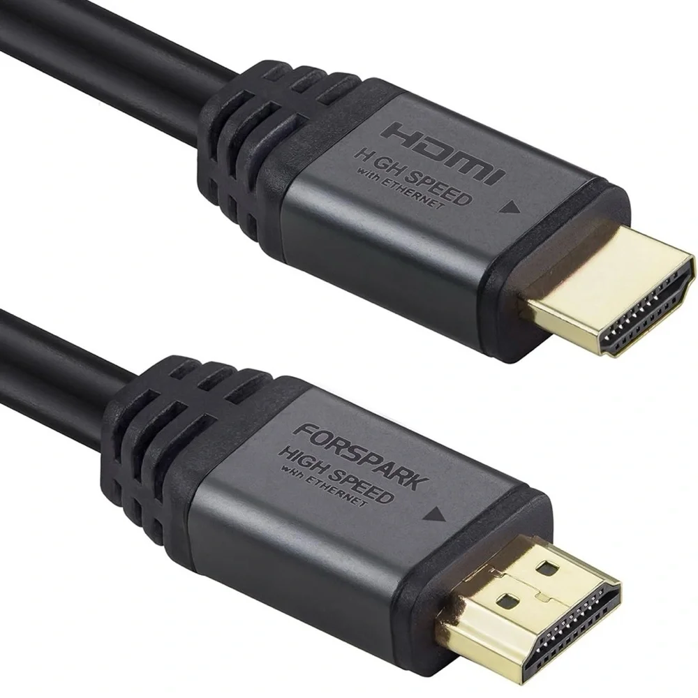 Forspark Prime High Speed HDMI Cable With Ethernet Metal Black Case 40 Feet
